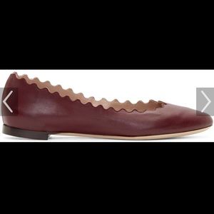 NWT CHLOE Lauren scalloped flats size 38